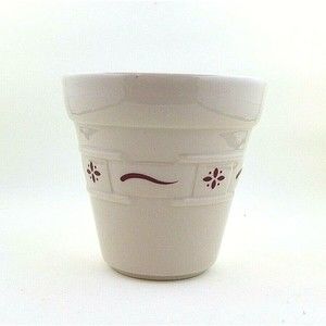 Longaberger Pottery Traditions Red Flower Pot Planter Small No Plate